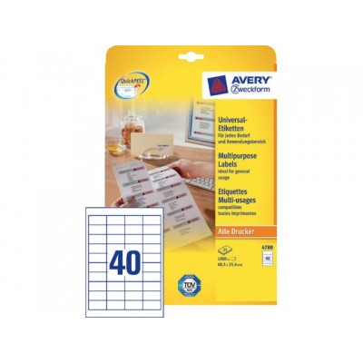 ETIKET AVERY ZWECK 4780 48.5X25.4MM 1000ST