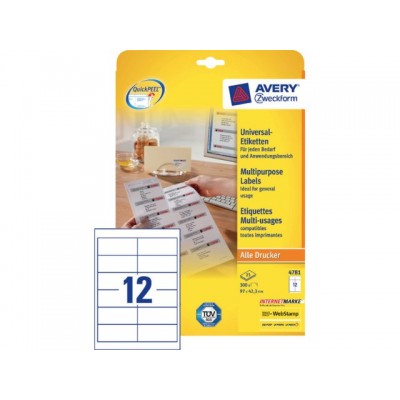 ETIKET AVERY ZWECK 4781 97X42.3MM 300ST