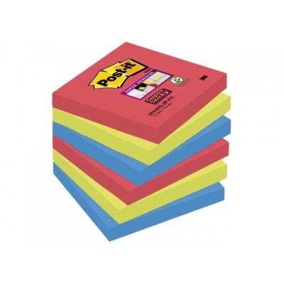 MEMOBLOK 3M POST-IT 654-SSJP 76X76MM SS RD/GN/BL