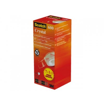 PLAKBAND 3M SCOTCH 600N 19MMX33M CRYSTAL PROMOPACK