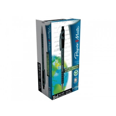 BALPEN PAPERMATE FLEXGRIP DRUKKNOP VALUEPACK M ZW