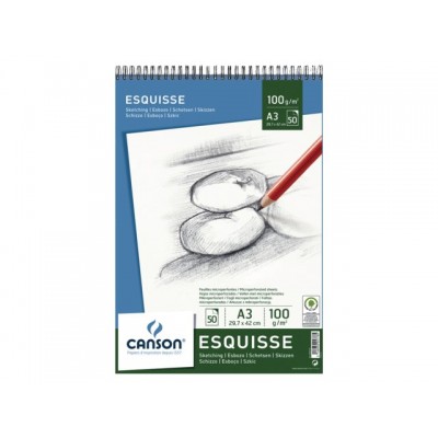 SCHETSBLOK CANSON A3 SPIRAAL 50V 100GR