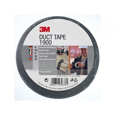 PLAKBAND 3M SCOTCH 1900 DUCT TAPE 50MMX50M ZWART