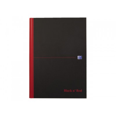 NOTITIEBOEK OXFORD BLACK AND RED A4 RUIT