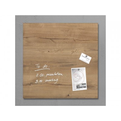 GLAS-MAGNEETBORD SIGEL 480X480X15MM NATURAL WOOD