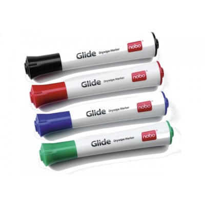 VILTSTIFT NOBO WHITEBOARD GLIDE ROND 3MM ASS