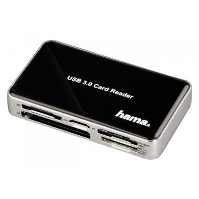 CARDREADER HAMA USB 3.0 ALL-IN-ONE ZWART
