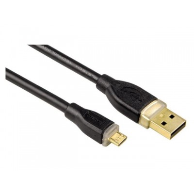 KABEL HAMA MINI USB 2.0 GOLD-P 1.8M ZWART