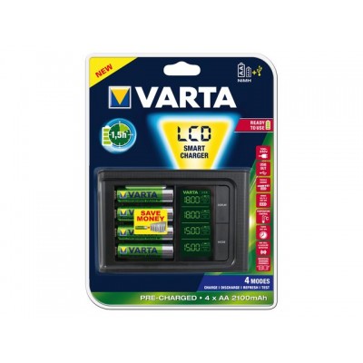 BATTERIJ OPLADER VARTA LCD SMART 4X2100MAH