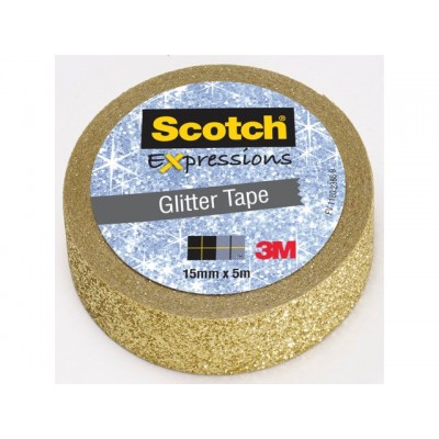 PLAKBAND 3M SCOTCH EXPRESSIONS GLITTER GOLD