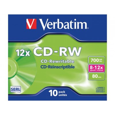 CD-RW VERBATIM 700MB 12X 10PK JC