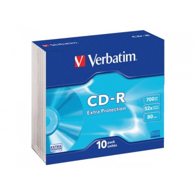 CD-R VERBATIM 700MB 52X 10PK SLIMLINE JC