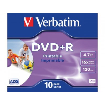 DVD+R VERBATIM 4.7GB 16X PRINTABLE 10PK JC