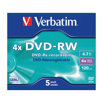 DVD-RW VERBATIM 4.7GB 4X 5PK JC