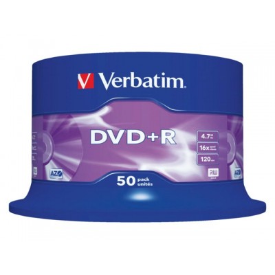 DVD+R VERBATIM 4.7GB 16X 50PK SPINDEL