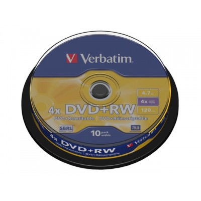 DVD+RW VERBATIM 4.7GB 4X 10PK SPINDEL