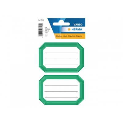 ETIKET HERMA 5716 BOEK 82X55MM 12ST GN/WT LIJN