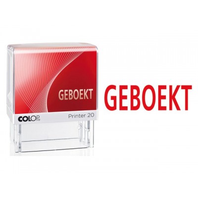 TEKSTSTEMPEL COLOP 20 GEBOEKT ROOD