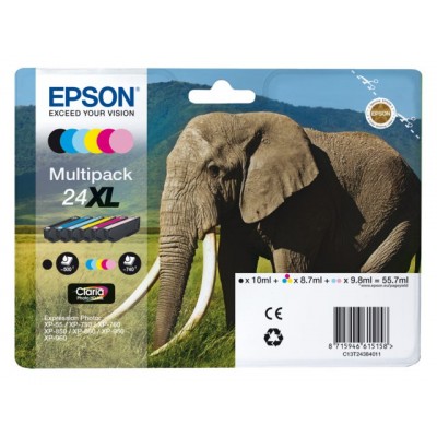 INKCARTRIDGE EPSON T24384010 HC ZWART + 5 KLEUR