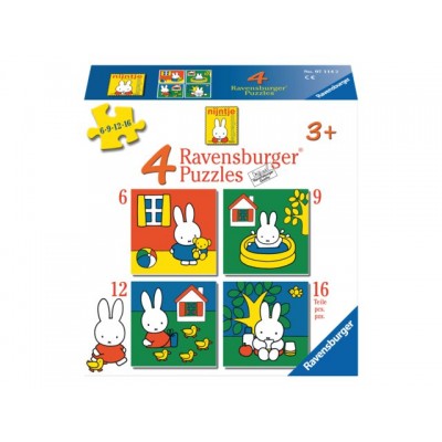 PUZZEL RAVENSBURGER NIJNTJE 4XPUZZELS 6+9+12+16ST