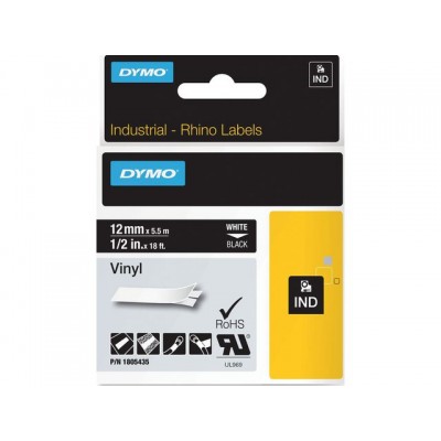 LABELTAPE DYMO 1805435 12MMX5.5M ZWART/WIT