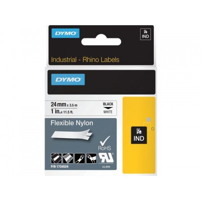 LABELTAPE DYMO 1734524 24MMX3.5M RHINO WIT/ZWART