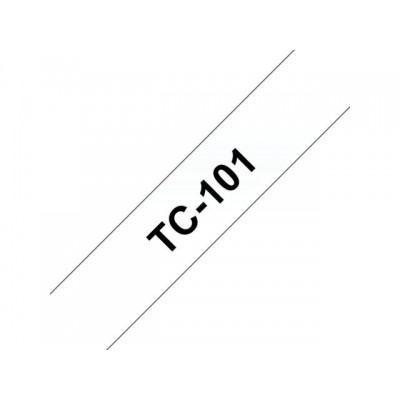 LABELTAPE BROTHER TC-101 12MMX8M TR/ZWART