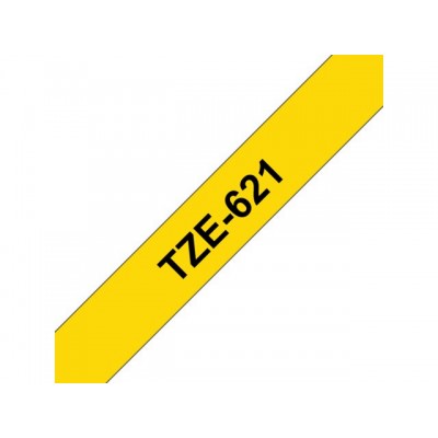 LABELTAPE BROTHER TZE-621 9MMX8M GEEL/ZWART