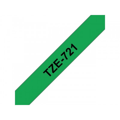 LABELTAPE BROTHER TZE-721 9MMX8M GROEN/ZWART