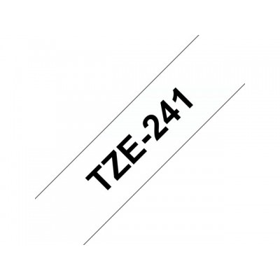 LABELTAPE BROTHER TZE-241 18MMX8M WIT/ZWART