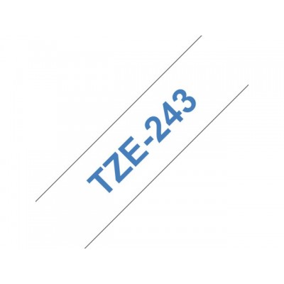 LABELTAPE BROTHER TZE-243 18MMX8M WIT/BLAUW