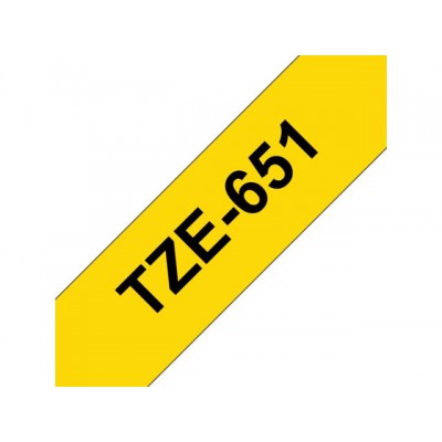 LABELTAPE BROTHER TZE-651 24MMX8M GEEL/ZWART