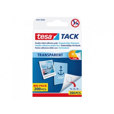 KLEEFPAD TESA TACK TRANSPARANT 200 STUKS
