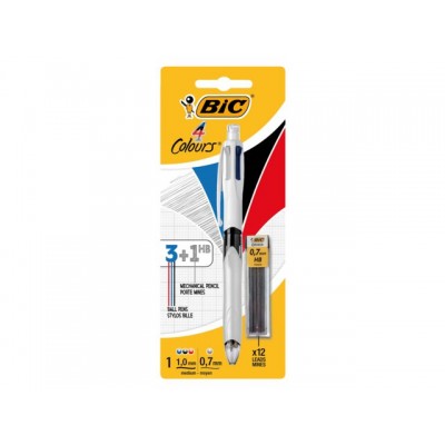 BALPEN BIC 3KLEUREN MET VULPOTLOOD HB 0.7MM