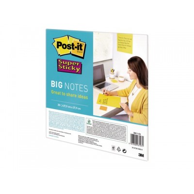 SCRUM BIG NOTES 3M POST-IT 27.9X27.9CM GEEL