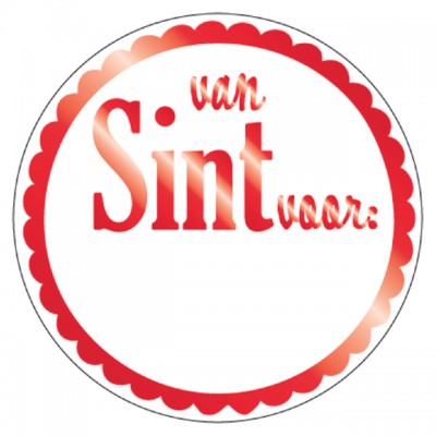 STICKER HAZA VAN SINT VOOR ROND ROOD/WIT