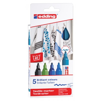 VILTSTIFT EDDING 4500 TEXTIEL ROND 2-3MM KOEL ASS