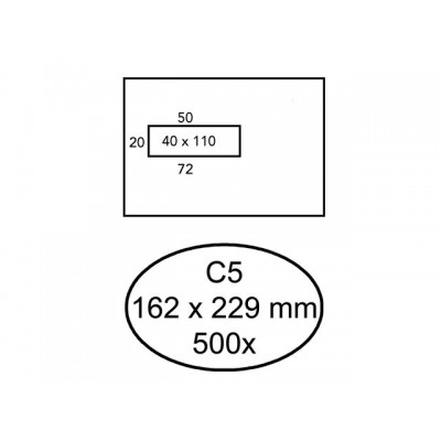 ENVELOP HERMES VENSTER C5 162X229MM VL 80GR WIT