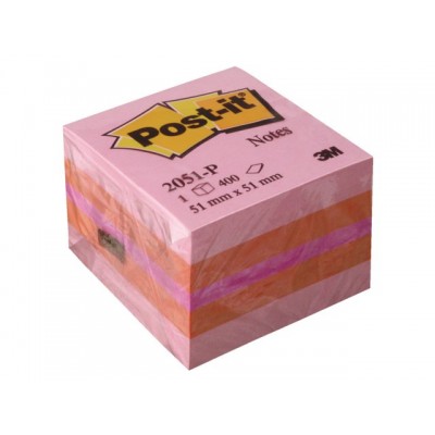 MEMOBLOK MINIKUBUS 3M POST-IT 2051P 51X51MM ROZE