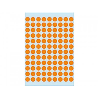 ETIKET HERMA 1844 ROND 8MM 540ST FLUOR ORANJE