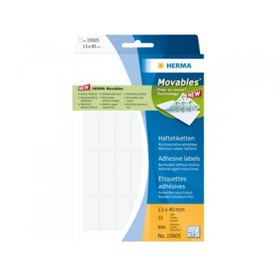 ETIKET HERMA MOVABLE 10605 13X40MM 896ST