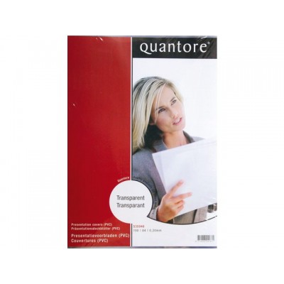 VOORBLAD QUANTORE A4 PVC 300MICRON TRANSPARANT