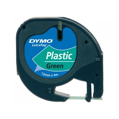 LABELTAPE DYMO 91204 12MMX4M LETRATAG GROEN/ZWART