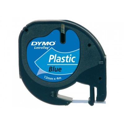 LABELTAPE DYMO 91205 12MMX4M LETRATAG BLAUW/ZWART