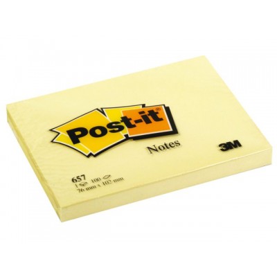 MEMOBLOK 3M POST-IT 657 76X102MM GEEL