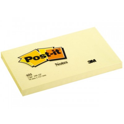 MEMOBLOK 3M POST-IT 655 76X127MM GEEL