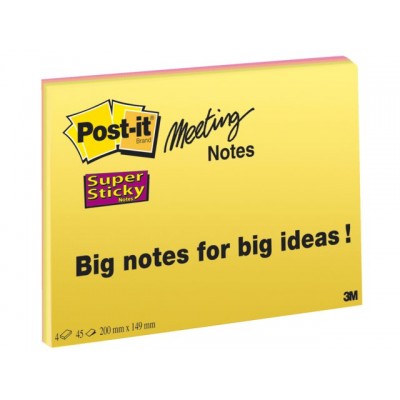 MEMOBLOK 3M POST-IT 6845SSP 200X150MM SS ASS