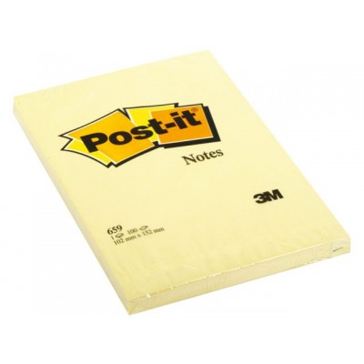 MEMOBLOK 3M POST-IT 659 102X152MM GEEL