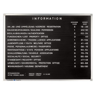 INFOBORD LETTER PREMIUM 60X40CM RUBBERPROFIEL VERT