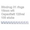 BINDRUG GBC 16MM 21RINGS A4 WIT